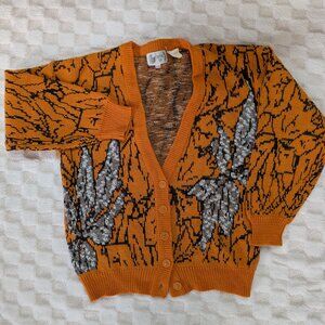 Vintage Fall Leaf knit cardigan